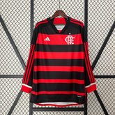 CAMISA MANGA LONGA DO FLAMENGO 24/25 VERMELHO E PRETO