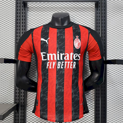 CAMISA VERSÃO PLAYER DO MILAN 25/26 VERMELHO E PRETO