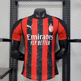 CAMISA VERSÃO PLAYER DO MILAN 25/26 VERMELHO E PRETO
